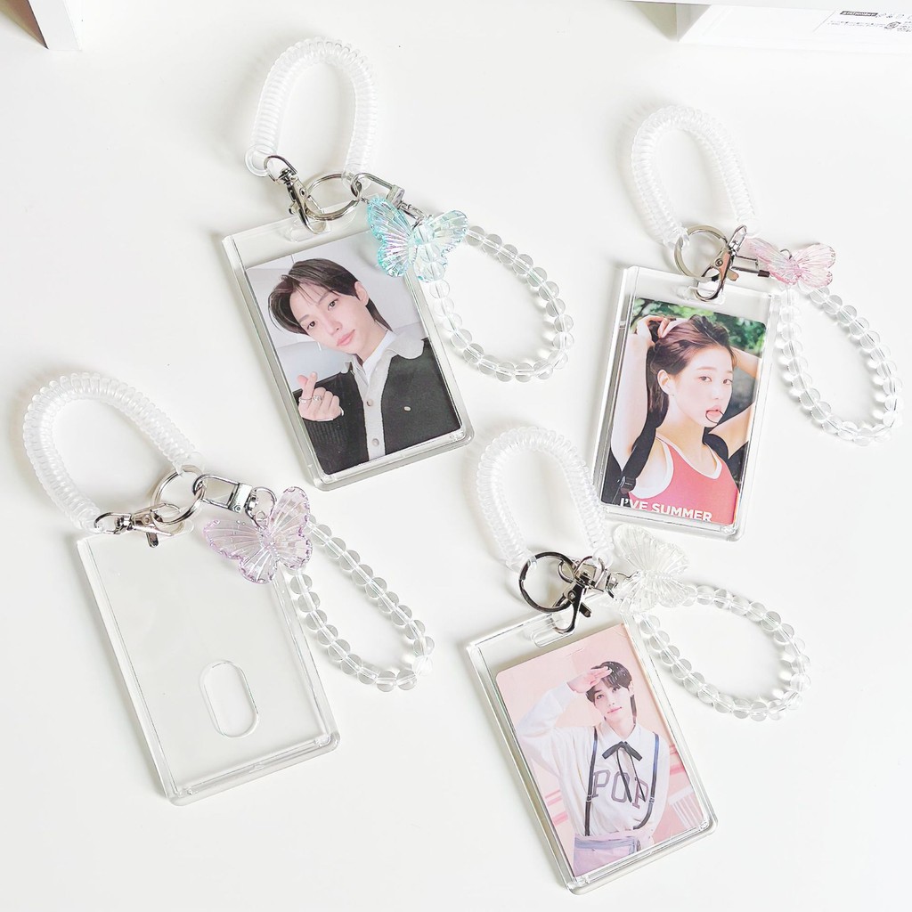 

Korean Kpop Photocard Holder Photo Card Holder Bag Pendant Keychain School Stationery Supplies Credit Id Cards Protective Case