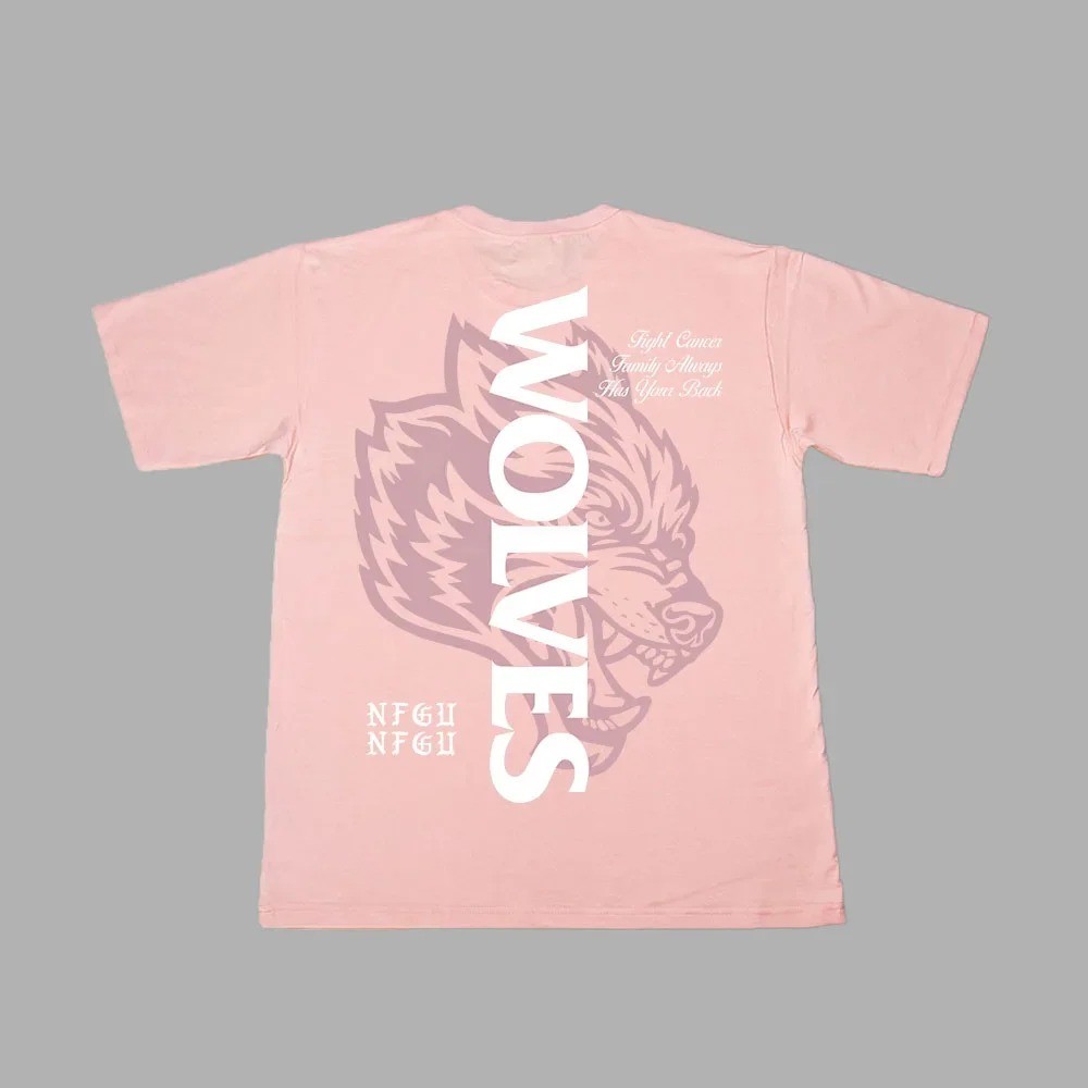 DARC WOLVES SHE Pink Big Wolves Oversized Cotton Mens T-Shirt Summer Running Darcsport Shirts Loose 