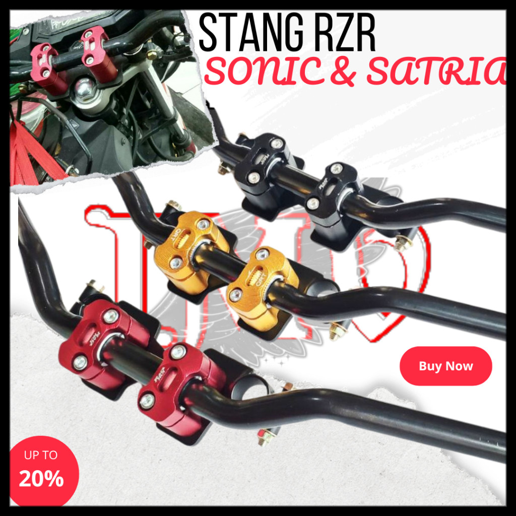 Stang Rzr Sonic dan Satria Fu plus Dudukan Stang Sonic Satria Fu | Raiser Stang Rzr Satria Fu Sonic