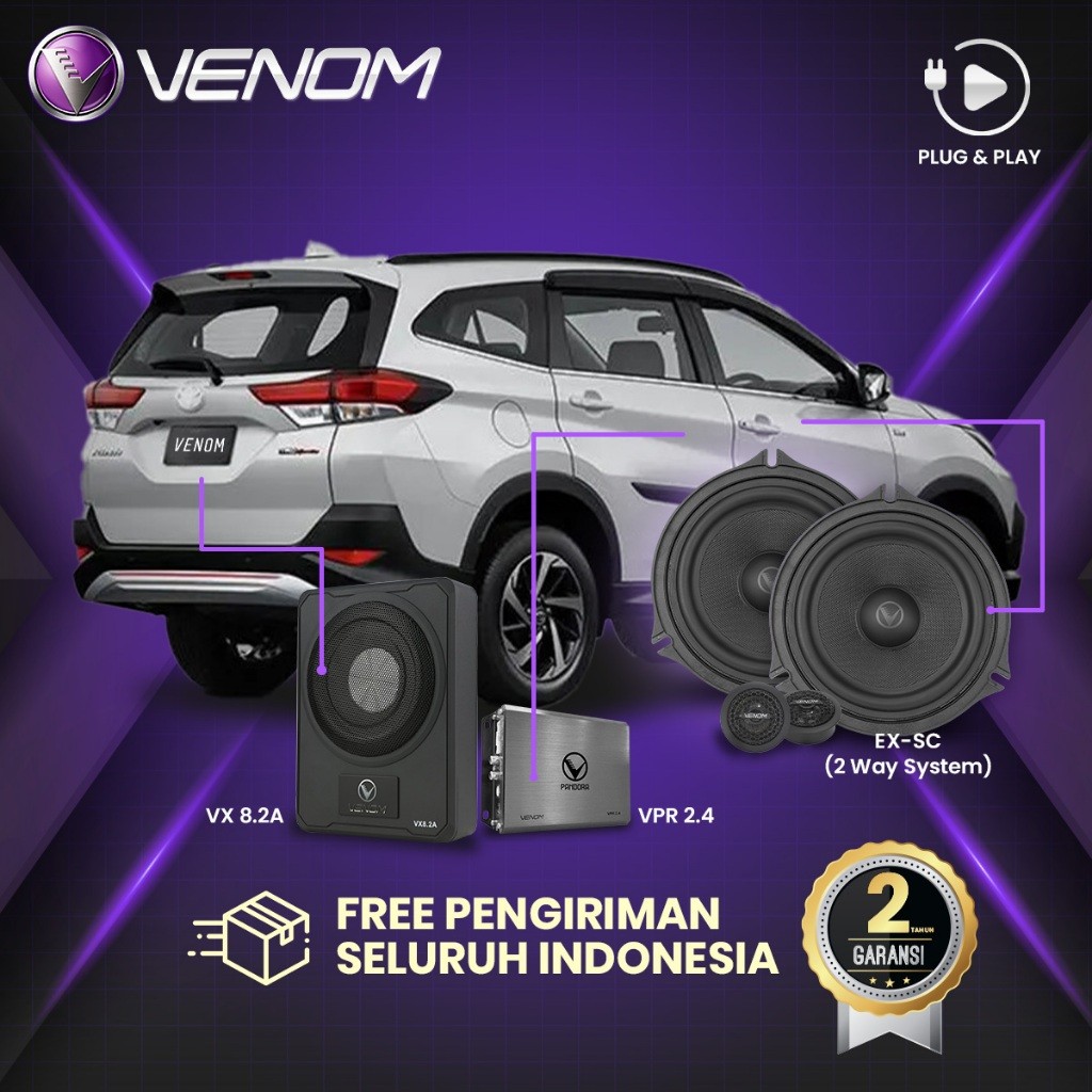 Venom Express Toyota Rush Paket Audio Mobil Plug and Play