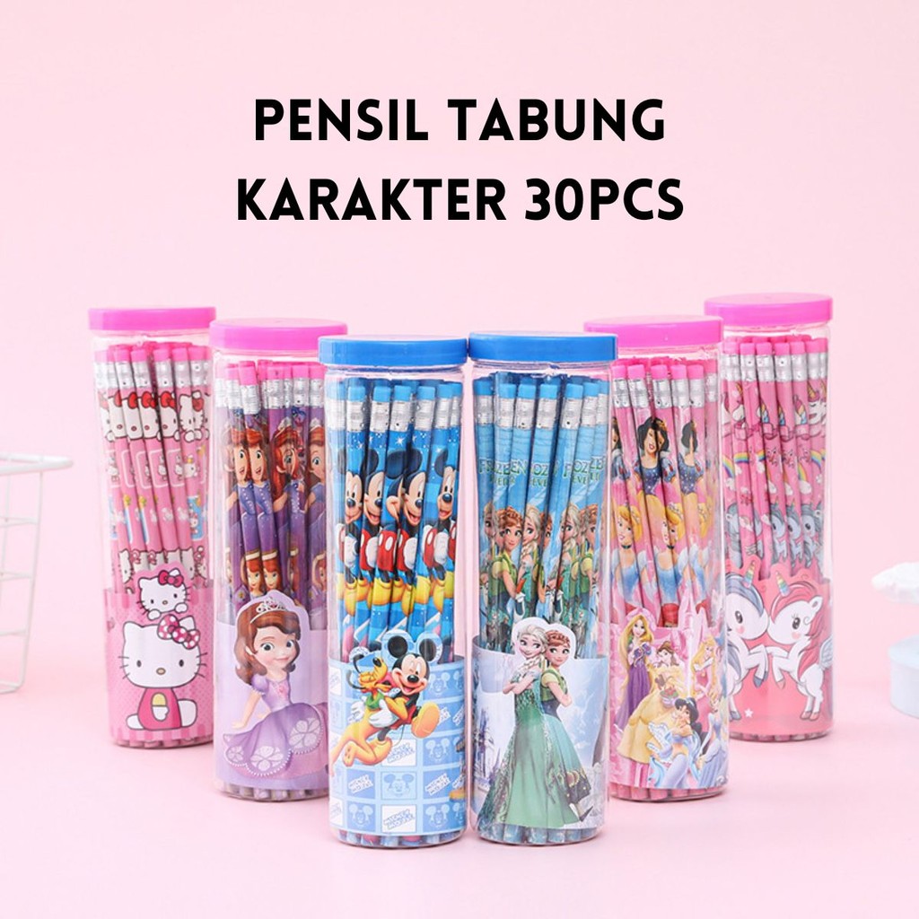 

AVEN Pensil Tabung Karakter 30pcs / Paket Alat Tulis Pensil HB Fancy Isi 30 Pcs Bergambar Lucu