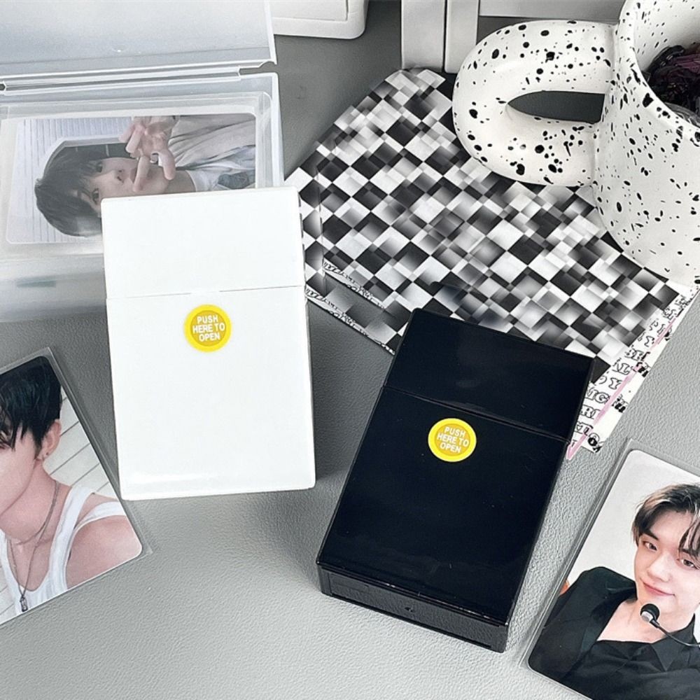 

New Album Case Photocards Storage Box White Black Transparent Portable Photo Card Holder Container Kpop Idol Card Sleeve