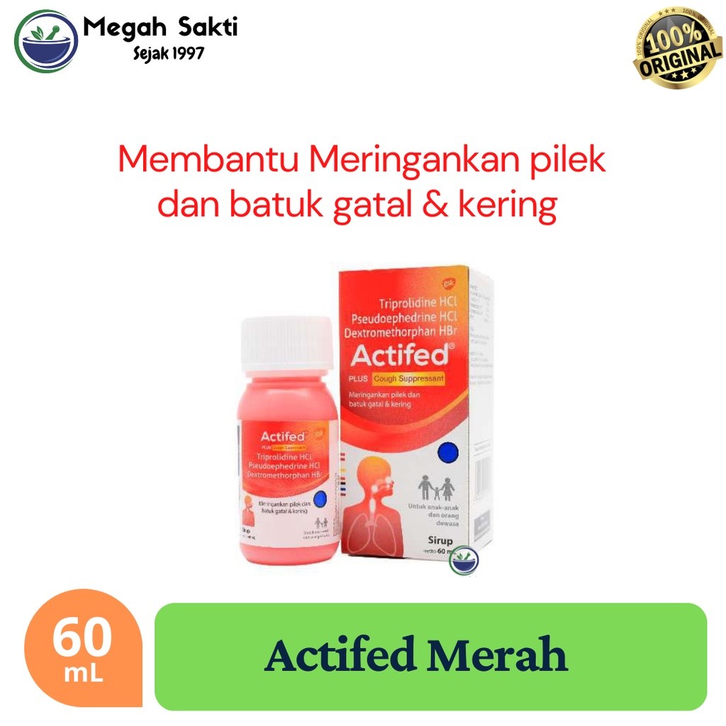 Surya Sakti - Actifed Plus Cough Suppressant / Actifed Merah | Pereda Batuk & Pilek
