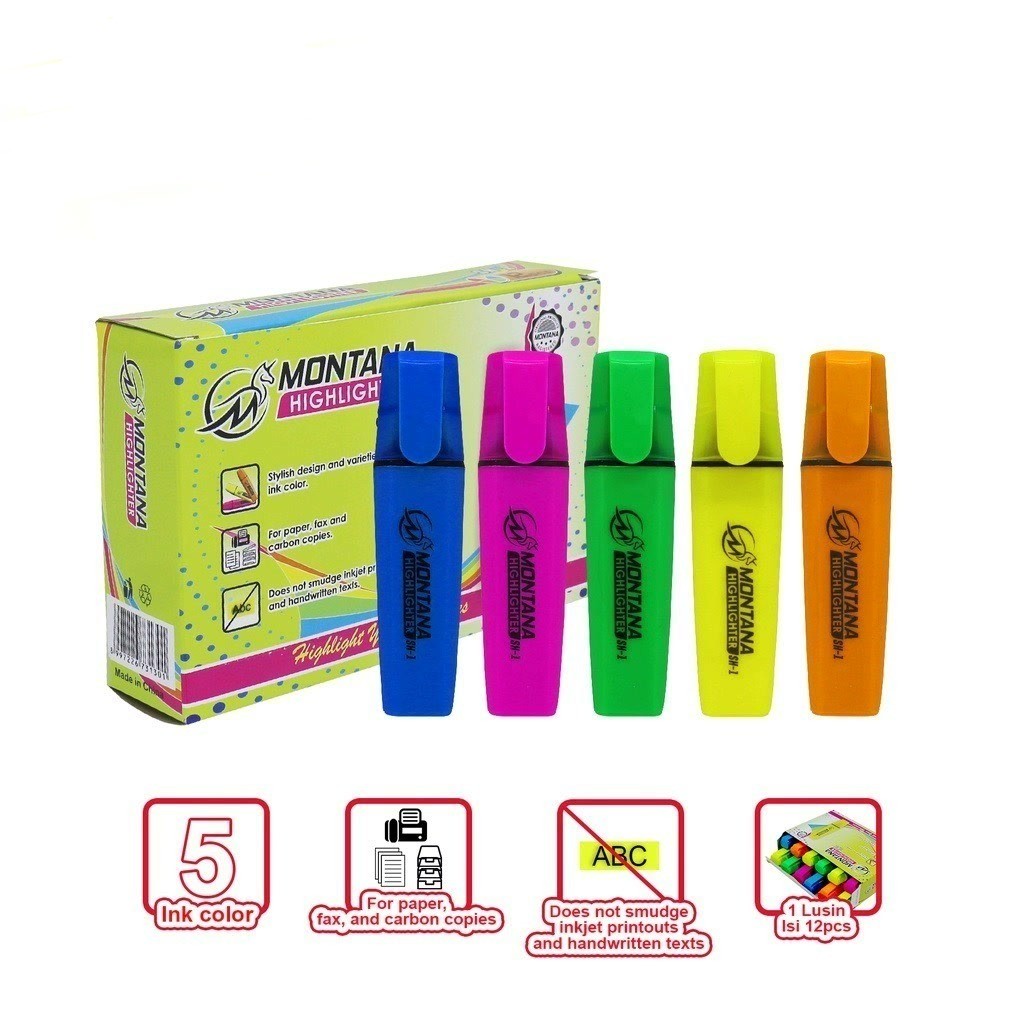 

[RAJA HEMAT] MONTANA Highlighter (SH-1) HARGA SATUAN/PCS WARNA RANDOM