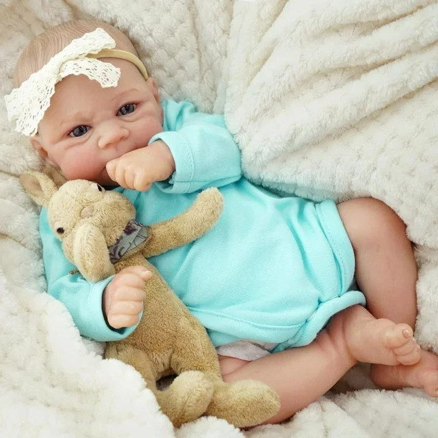 

17Inch Already Painted Reborn Doll Elijah Newborn Doll Handmade Painted Hair 3D Skin Tone Visible Veins Gift For Girls