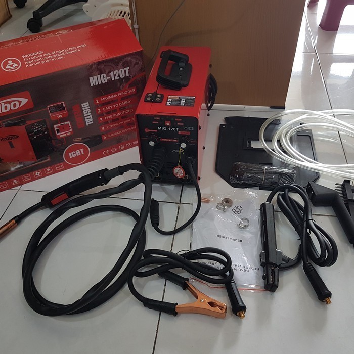 REDBO MIG 120 T MESIN LAS REDBO MIG 120 A + KAWAT LAS 0.8MM INVERTER REBO MIG120T