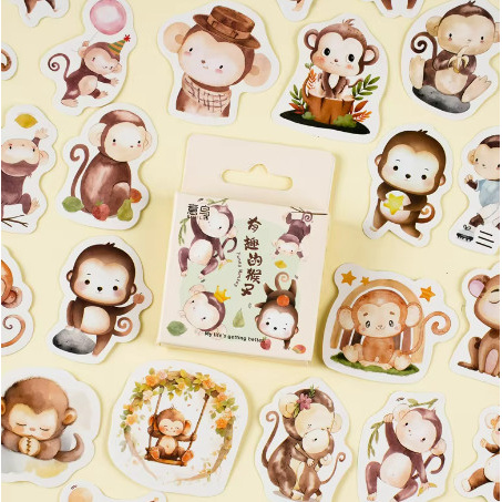 

Sticker Pack Isi 46 Lembar FUNNY MONKEY Scrapbook Journal Stiker