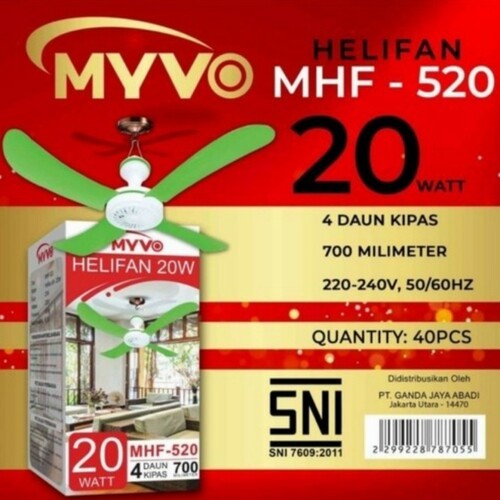 Kipas Angin Gantung Langit- langit Helifan  30W Myvo
