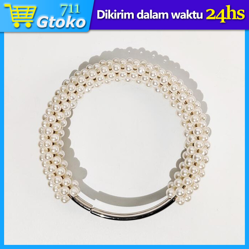 Gagang Tas Pegangan Handle Mutiara Putih Aksesoris Tas Wanita