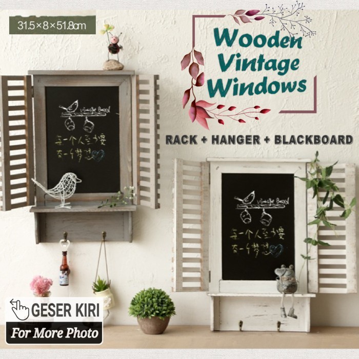 Jendela Kayu Rumah Tua Hiasan Dinding Vintage Windows Wall Decor