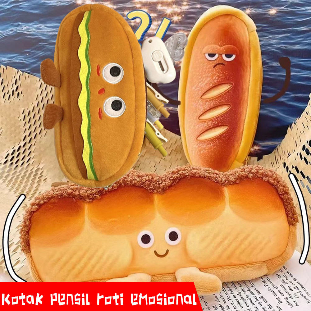 

Pencil Case Karakter Roti French /Toast/Hamburger Korea Lucu Aesthetic Cute Kain Kotak Pensil Pensil Sekolah Tempat Pensil