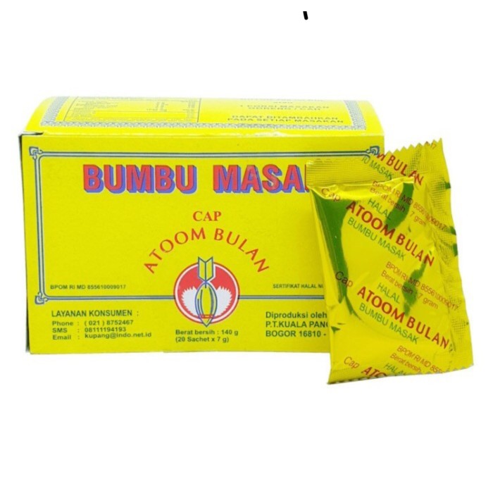 

cocoonrebirth Bumbu Masak sachet Cap Atoom Bulan 1 pak isi 20x7gr Atom