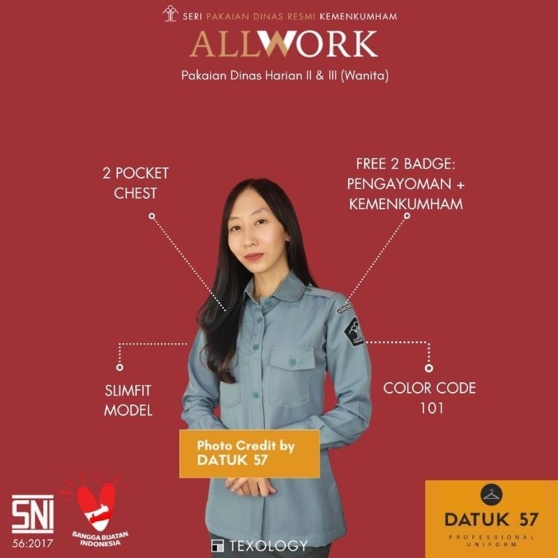 [SALE][HOT] Original AllWork Edition : Seragam Kemeja Atasan PDH 1 PDH 2 PDH 3 dan PDH 4 untuk Lapas