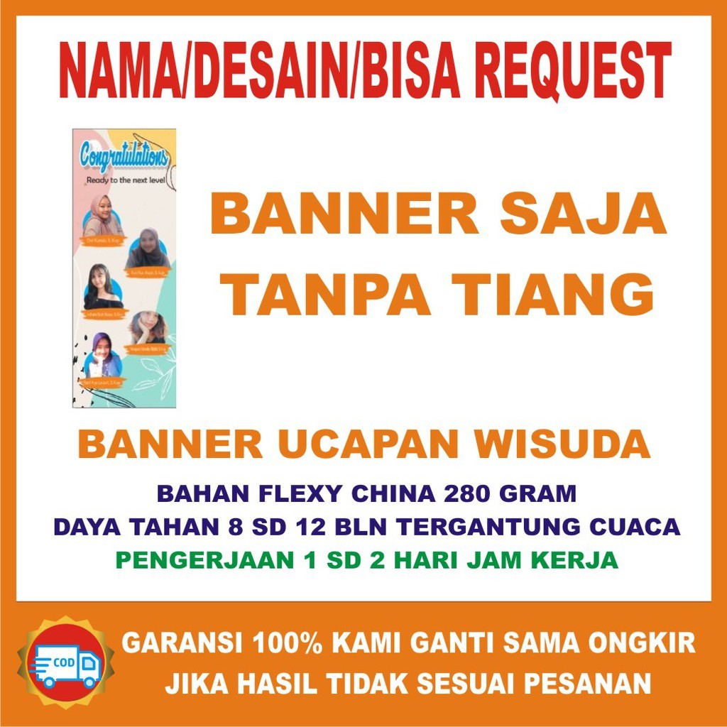 Banner ucapan selamat wisuda / banner happy graduation/x banner wisuda - CingWangPrint