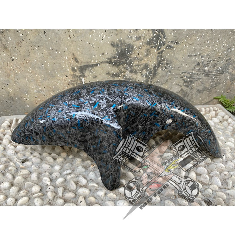 slebor spakbor depan motor Kawasaki ninja rr carbon karbon forged blue biru