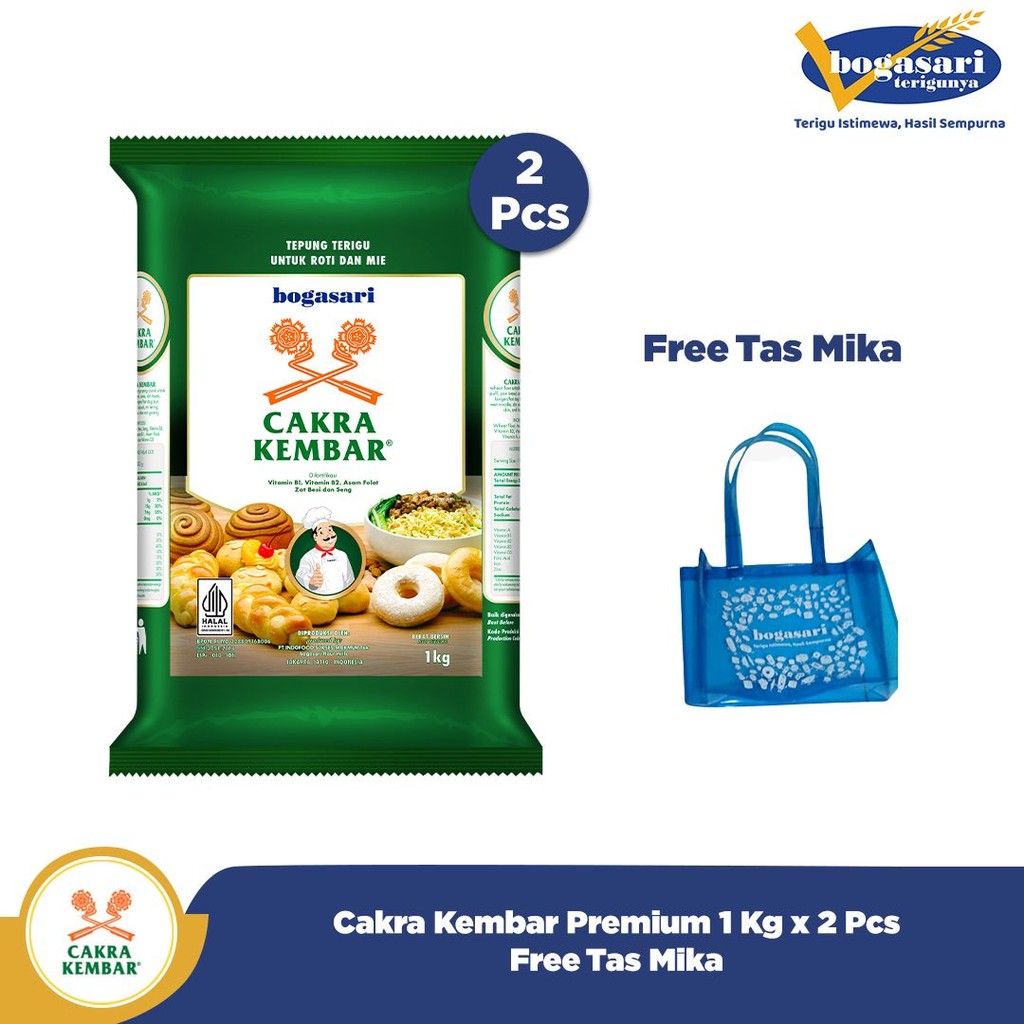 

Cakra Kembar Premium 1Kg x 2 pcs gratis Tas Mika Biru