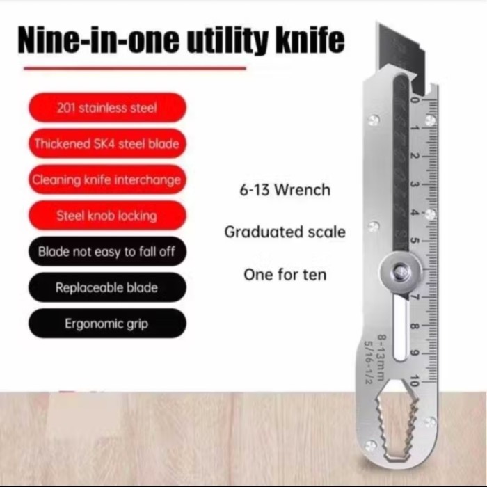 

Cutter Stainless Steel Baja Anti Karat 6 in 1 Kater Pemotong Serbaguna