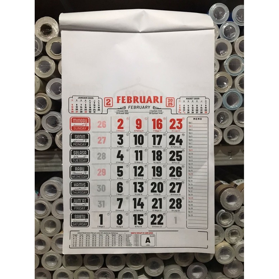 

kalender kerja medium/ kk kecil 2025 th ANGKA BIRU - KK KECIL ARAB H