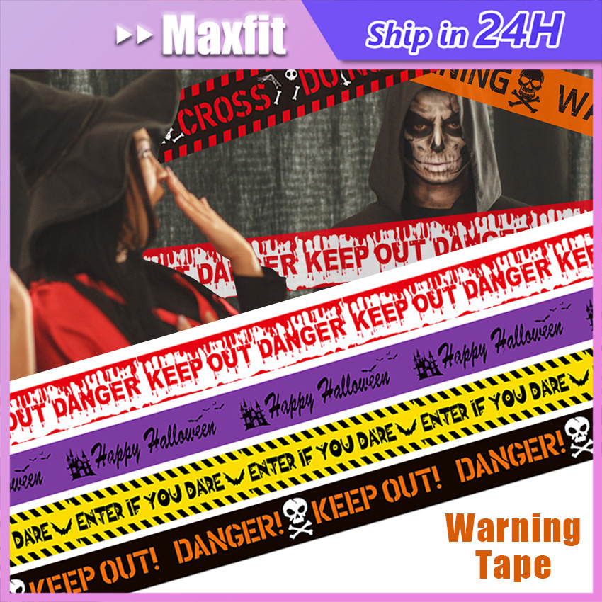 

6M Pita Halloween Garis Polisi Mainan Warning Dekor Halloween Police Line Fright Tape Prank Mainan Haloween Dekor Murah Grosir