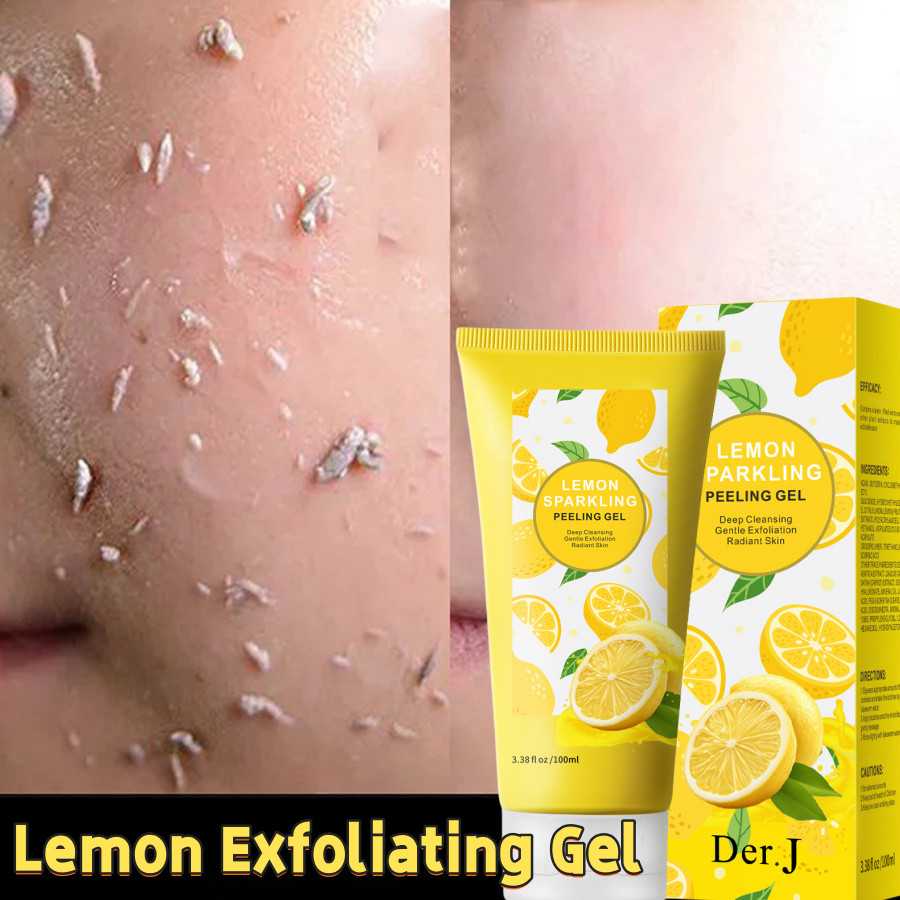 Gel Pengelupasan Wajah Gel Pencerah Lemon Penghilang Kulit Mati Wajah Pengelupasan Lembut Cocok untu