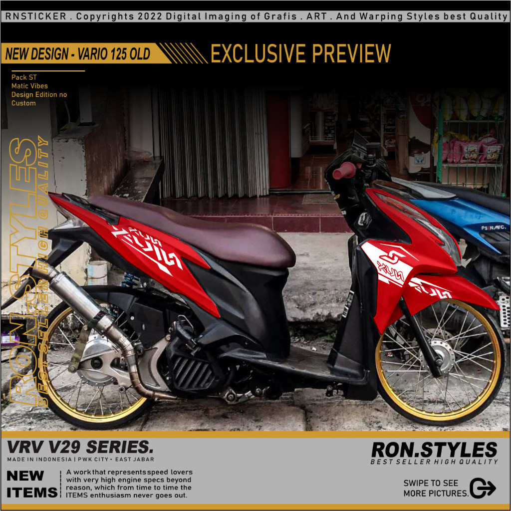CUTTING STICKER STRIPING VARIASI VARIO SUPER OLD 125 | STRIPING VARIO TECHNO 125 STIKER VARIO LAMA12