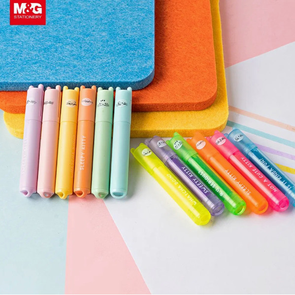 

Ay00! Highliter Mini M&G "SO MANY CATS" AHM22574 & AHM22575 (1 Set 6 Warna)/Stabilo Kecil