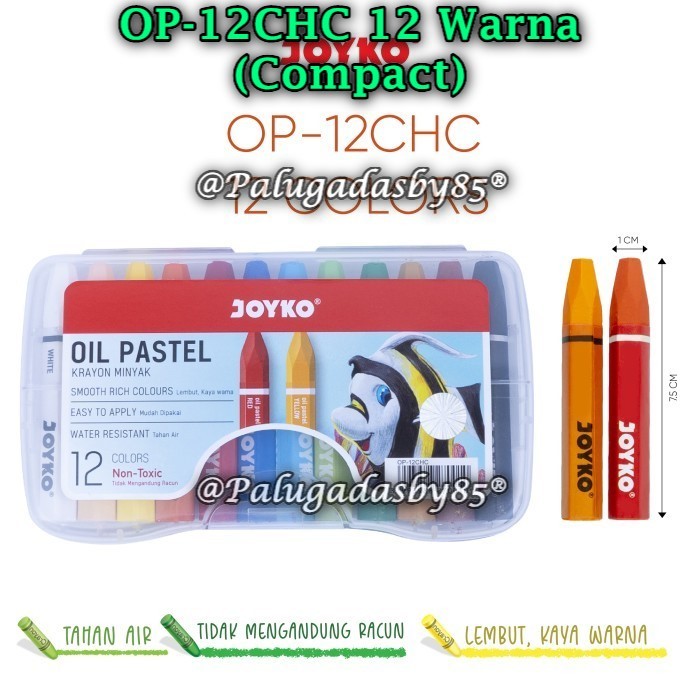 

(1 Set Isi 12 Warna) GROSIR Crayon JOYKO OP-12CHC 12 Warna / Krayon Minyak Oil Pastel Joyko OP-12CHC