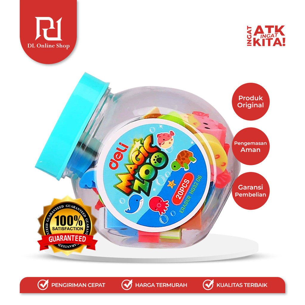 

DELI PENGHAPUS/ ERASER MAGIC ZOO EH03206 (1TOPLES/ 20PCS)