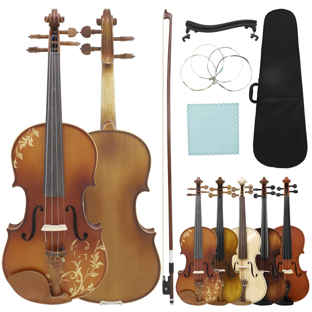 Astonvilla Violin 4/4 Acoustic Violin Spruce Solid Wood Fiddle with Case Bow Strings Shoulder Rest C