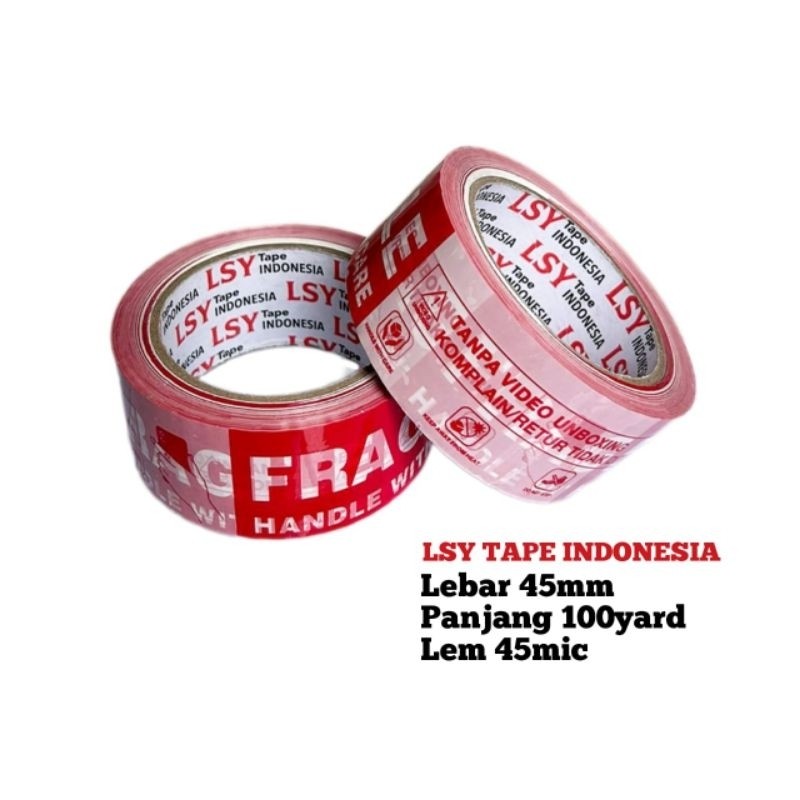 

lakban fragile unboxing mix LSY TAPE 45mm x 100yard ( CMH )