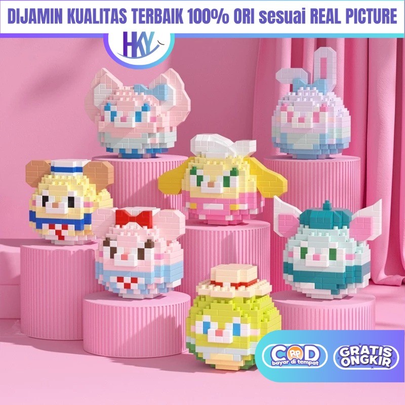 UK NORMAL Mainan Edukasi Souvenir Kado ULTAH Bricks Damo Donat Nano Block Mini DIY Anak Murah