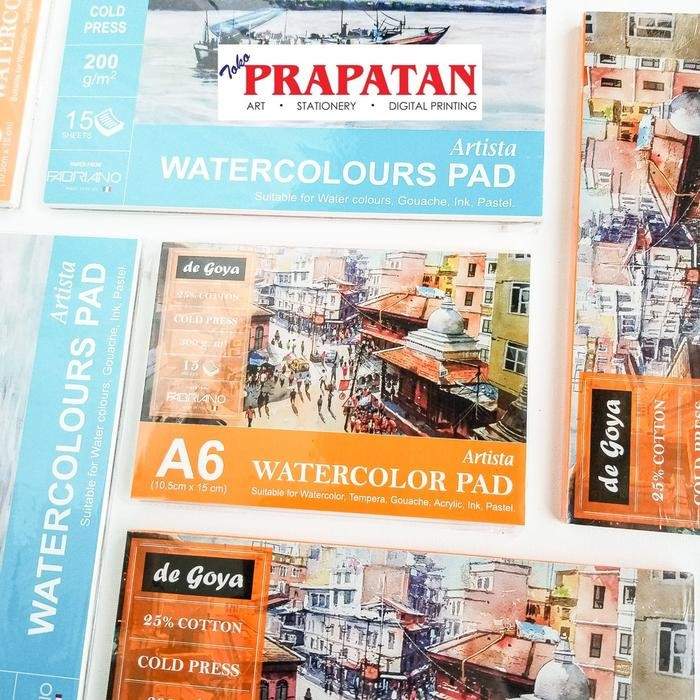 

TERLARIS! De Goya Watercolor Pad X Fabriano 200/300gsm 15 Sheets - A5, 300gsm