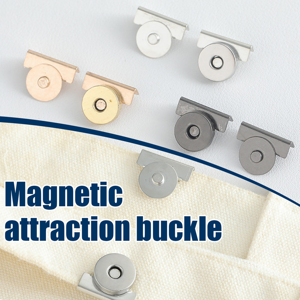 10Pasang kancing magnet tas Kancing Magnet Tas Dompet Besi Metal Tas Pin Lock Magnet Kunci