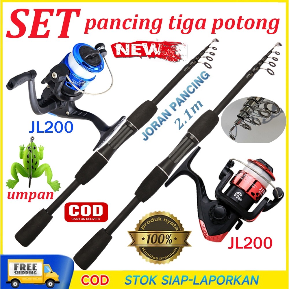 【Promosi】Joran carbon murah set lengkap/fiber/carbon fiber/Spin Casting/1 set pancing