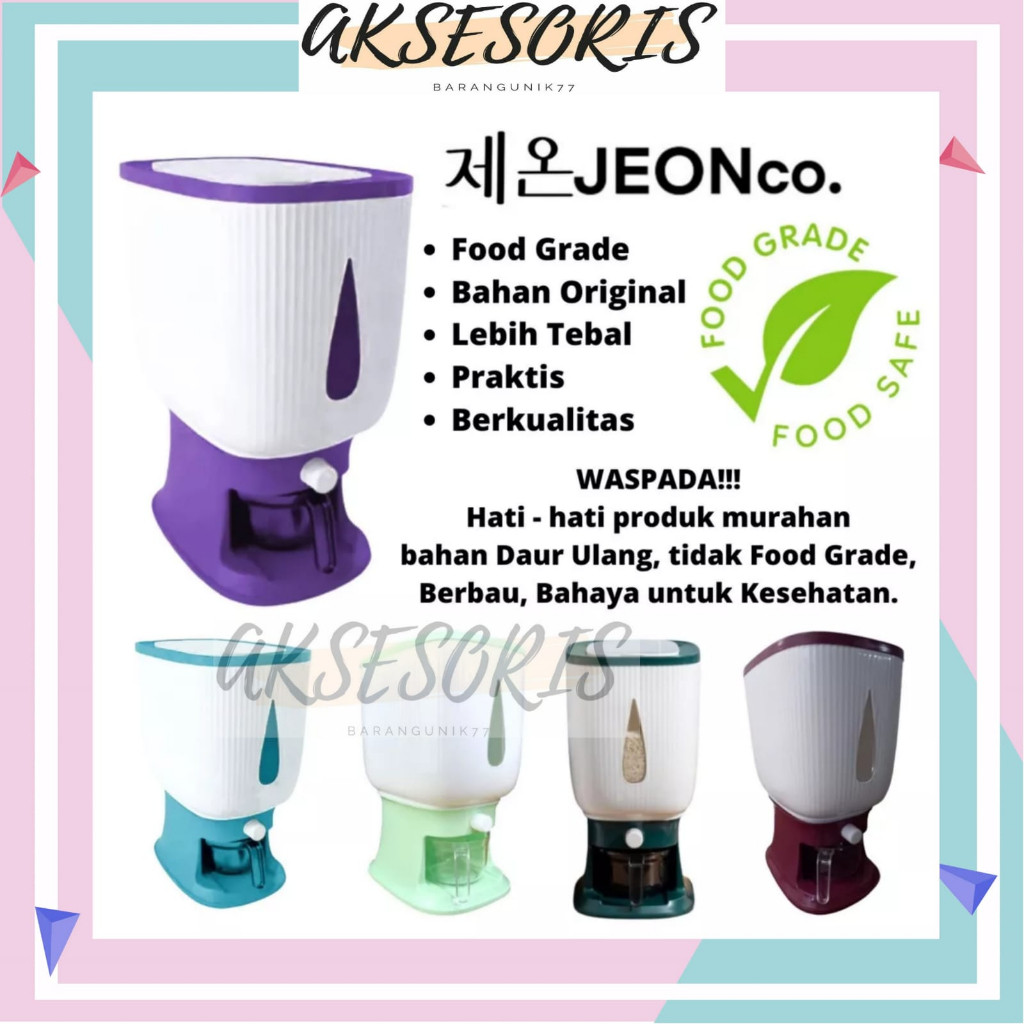 DISPENSER BERAS JEON / TEMPAT WADAH BERAS JEON / DISPENSER BERAS 10 LITER / DISPENSER BERAS MODERNDI