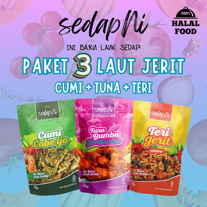 

SedapNi - Paket 3 Laut Jerit (Cumi Cabe Ijo+Tuna Bumbu Jimbaran+Teri Jerit)