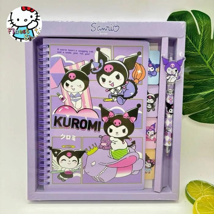 

READY Paket Diary Set Jurnal 7in1 Sanrio Gift Box Cinnamo Kuromi Melody Kado Buku Stationery Paper - 2in1 Kuromi A SIAP KIRIM
