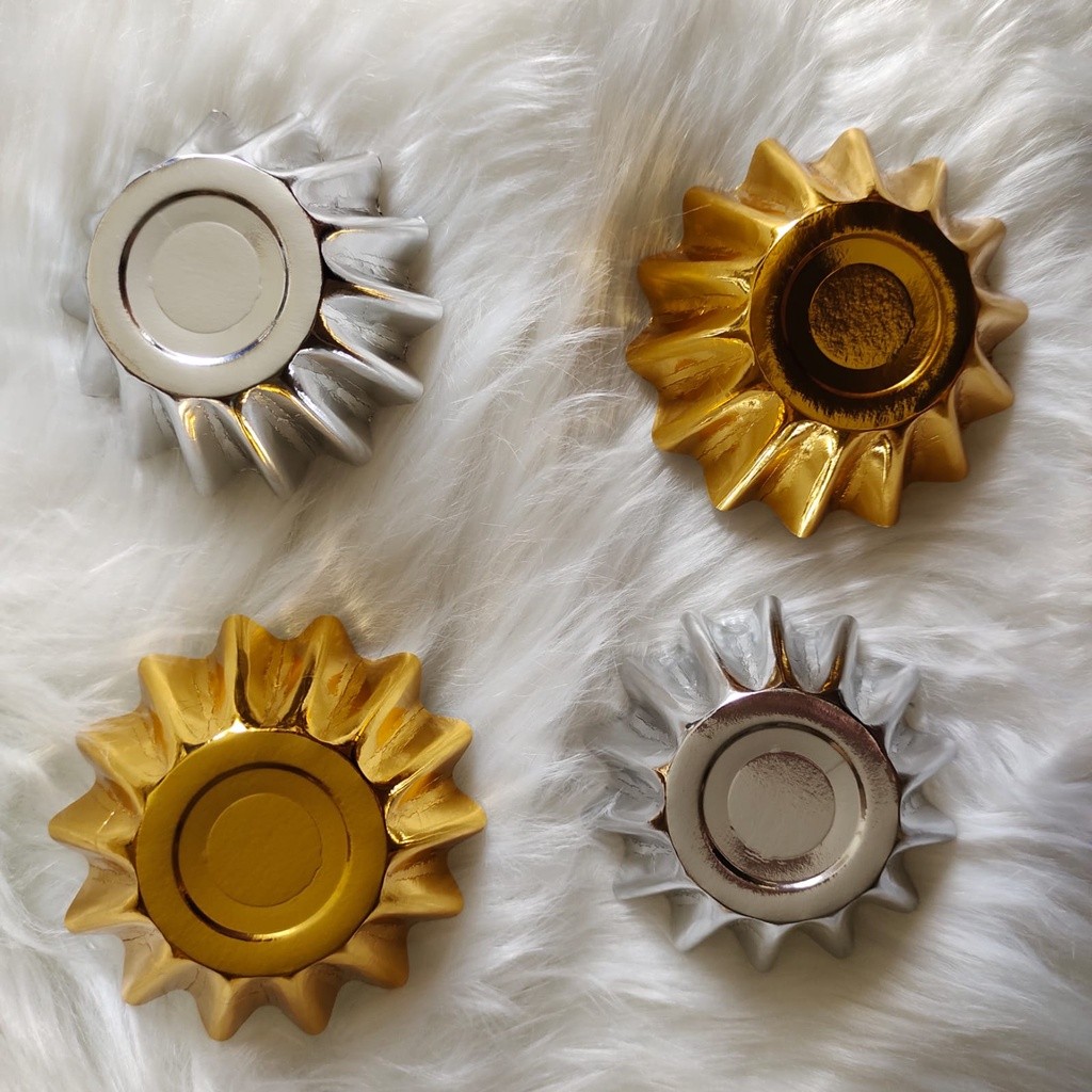 Cupcake Case Wave Gold / Silver Muffin Paper Cup 25 pcs