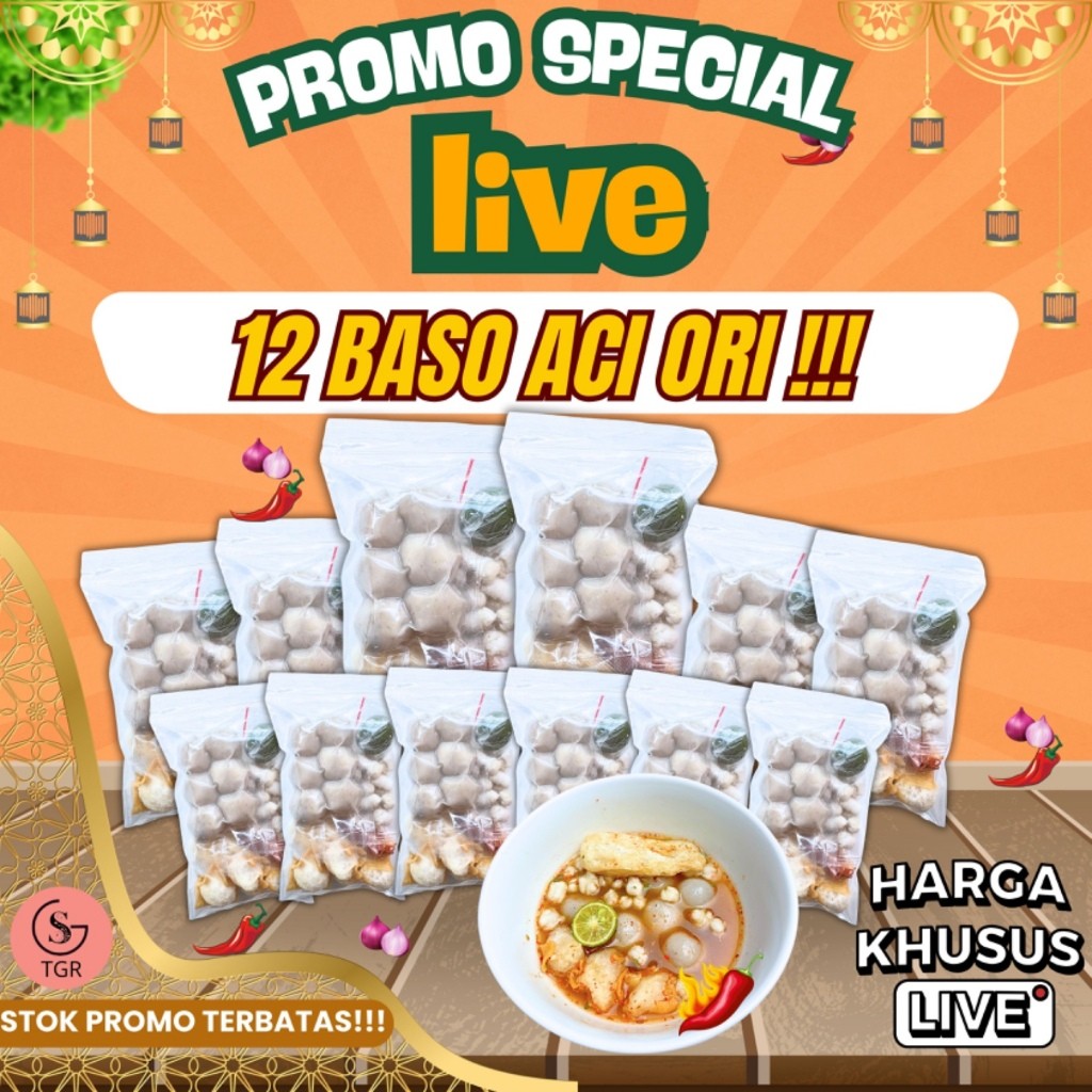 

[ SPECIAL LIVE 6.6] 12 BUNGKUS BASO ACI ORI KUAH KALDU HOTPOT INSTAN