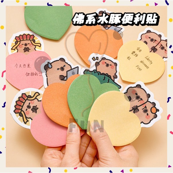 

FF Sticky Note Kapibara Hati Love Mini Isi 30 Lbr Karakter Lucu Tempelan Kertas Catatan Memo S-SN021