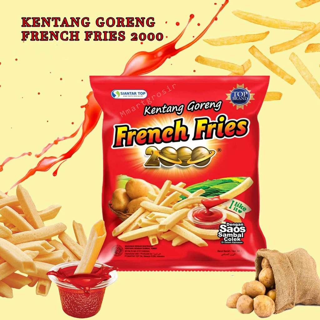 

French Fries 2000 23gram / Snack Krupuk Kentang Goreng Kerupuk 23gr (1 bungkus)