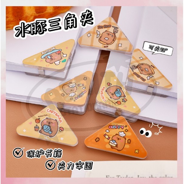 

AS PROMO Klip Kertas/Klip Binder/Penjepit Sudut Kertas/Segitiga Kapibara/Paper Clip S-AT022