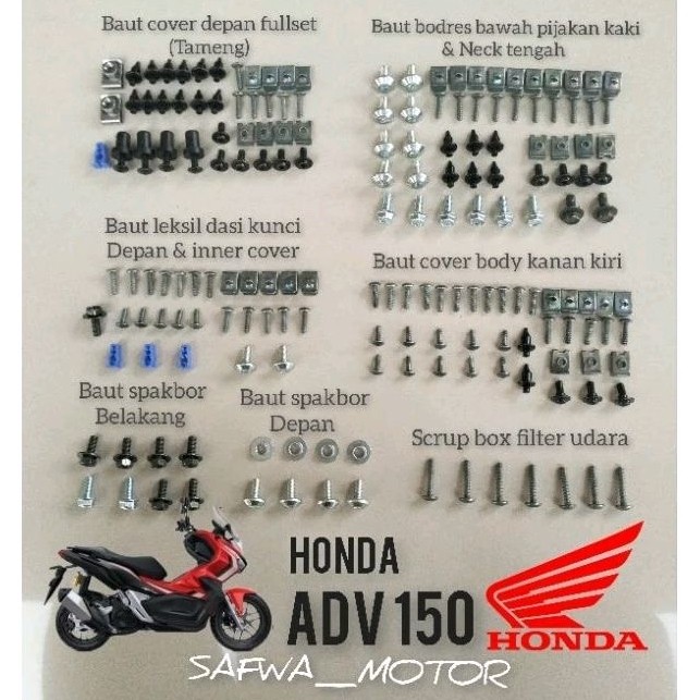 Baud Lengkap Full Set Body Honda ADV 150 / Baut Lengkap Fullset Bodi ADV 150