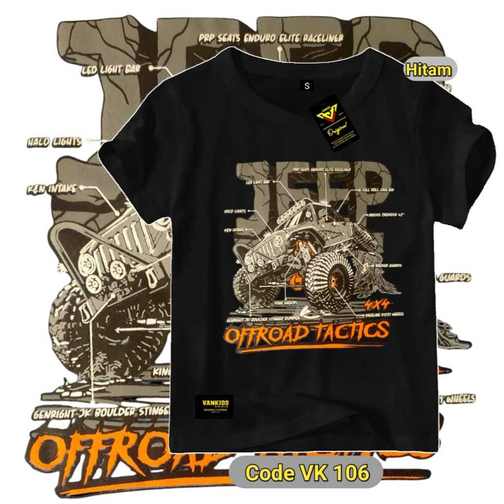 VANKIDS KAOS DISTRO ANAK MOBIL JEEP OFFROAD / BAJU ANAK LAKI LAKI JEEP OFFROAD