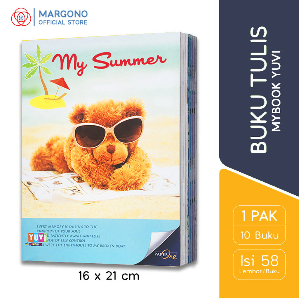 

My Book Yuvi Buku Tulis Tebal A5 Exclusive Beruang Teddy Bear 58 Lembar - 10 Buku Sekolah