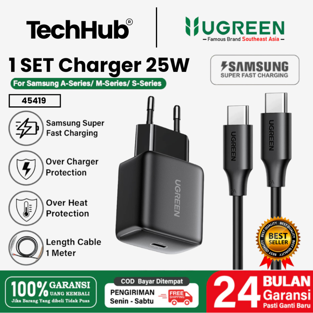 UGREEN Charger Samsung 25 watt PD Type C Super Fast Charging PPS PD 3.0 4.0 45305