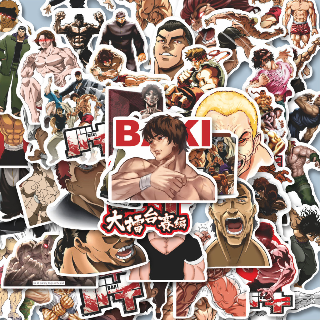 

100PCS Lucu Sticker Anime Baki The Grappler Stiker Aesthetic Stiker Anti Air Stikers Berperekat Waterproof sticker decal buat Motor Helm Buku Journal Koper Casing HP Laptop Botol Minum Hadiah anak