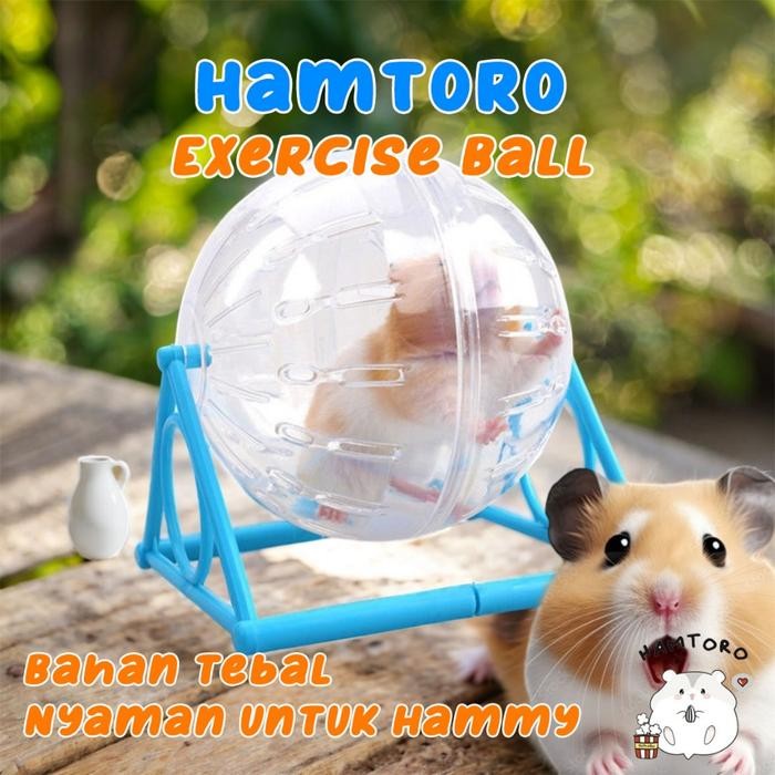 Hamtoro Exercise Ball 2 in 1 Bahan TEBAL & Besar Mainan Kincir Hamster - Exercise Ball [terlaris]