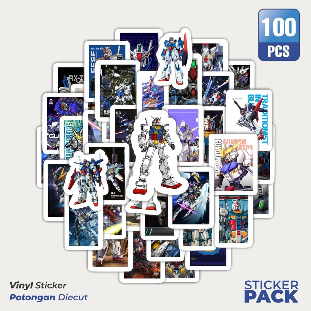 

Stiker Vinyl Stiker Gundam Waterproof Aesthetic- Untuk Laptop, Motor, dan Helm - Paper Stationery Pack