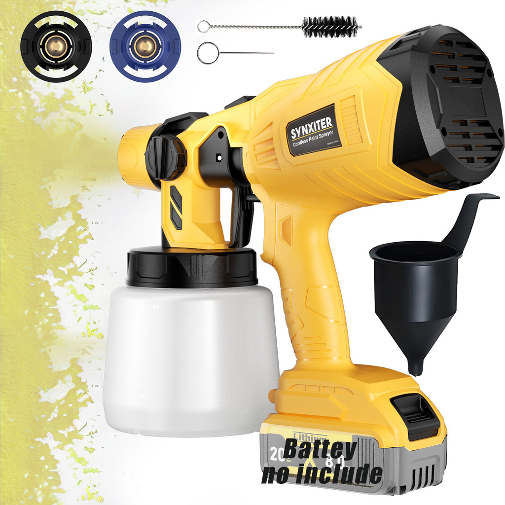 

Cordless Electric Spray Gun For Dewalt 18V Battery HVLP Rechargeable Paint Sprayer For Car Furniture Wall Windows Painting